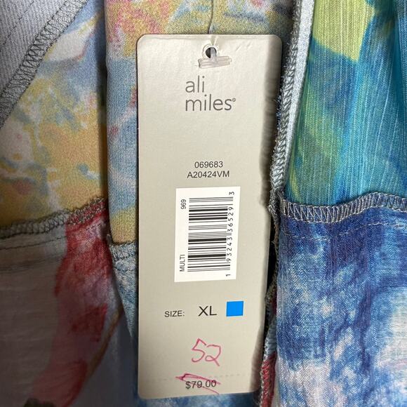 Ali Miles Women NWT Size XL Duster Vest Open Front Sheer Sleeveless Mixed Media - Picture 7 of 9